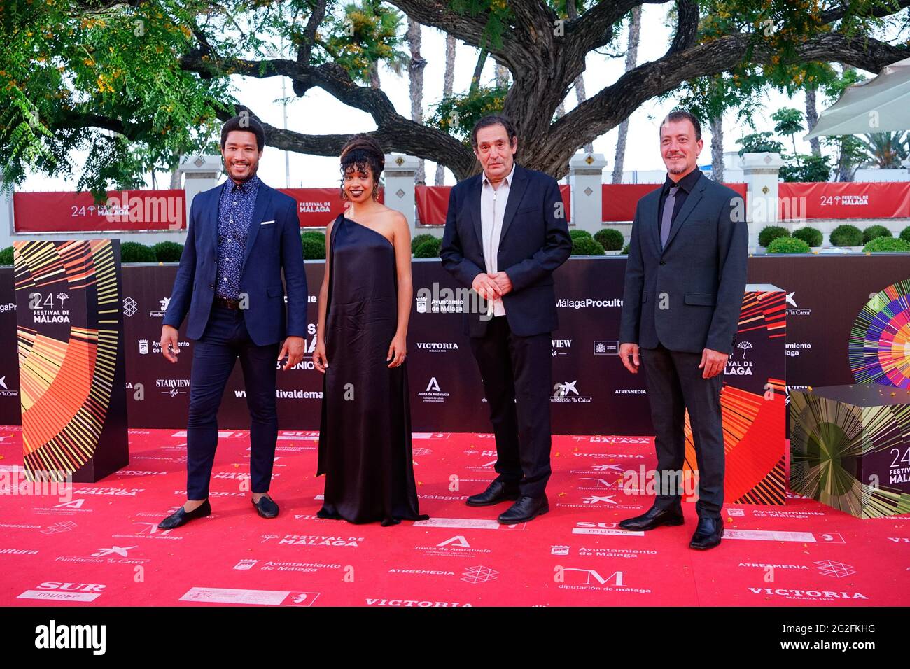 Le casting de 'El Ventre del Mar' assiste au photocall et au tapis rouge du Festival de Malaga 2021 au Gran Hotel Miramar, à Malaga. Banque D'Images