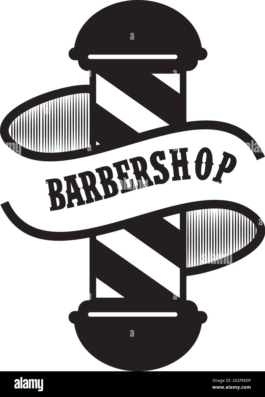 Modèle vectoriel de design de logo Barbershop Illustration de Vecteur