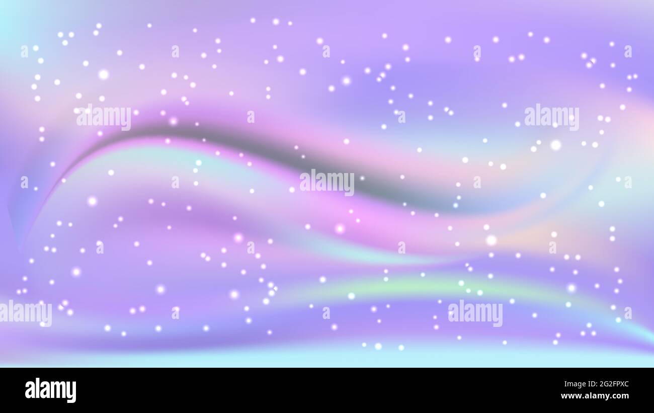Arrière-plan ondulé pastel arc-en-ciel. Dégradé de couleurs avec particules et étincelles. Motif holographique. Illustration vectorielle abstraite Illustration de Vecteur