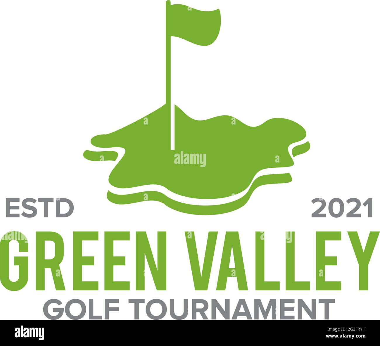Green Valley golf logo design modèle vectoriel Illustration de Vecteur
