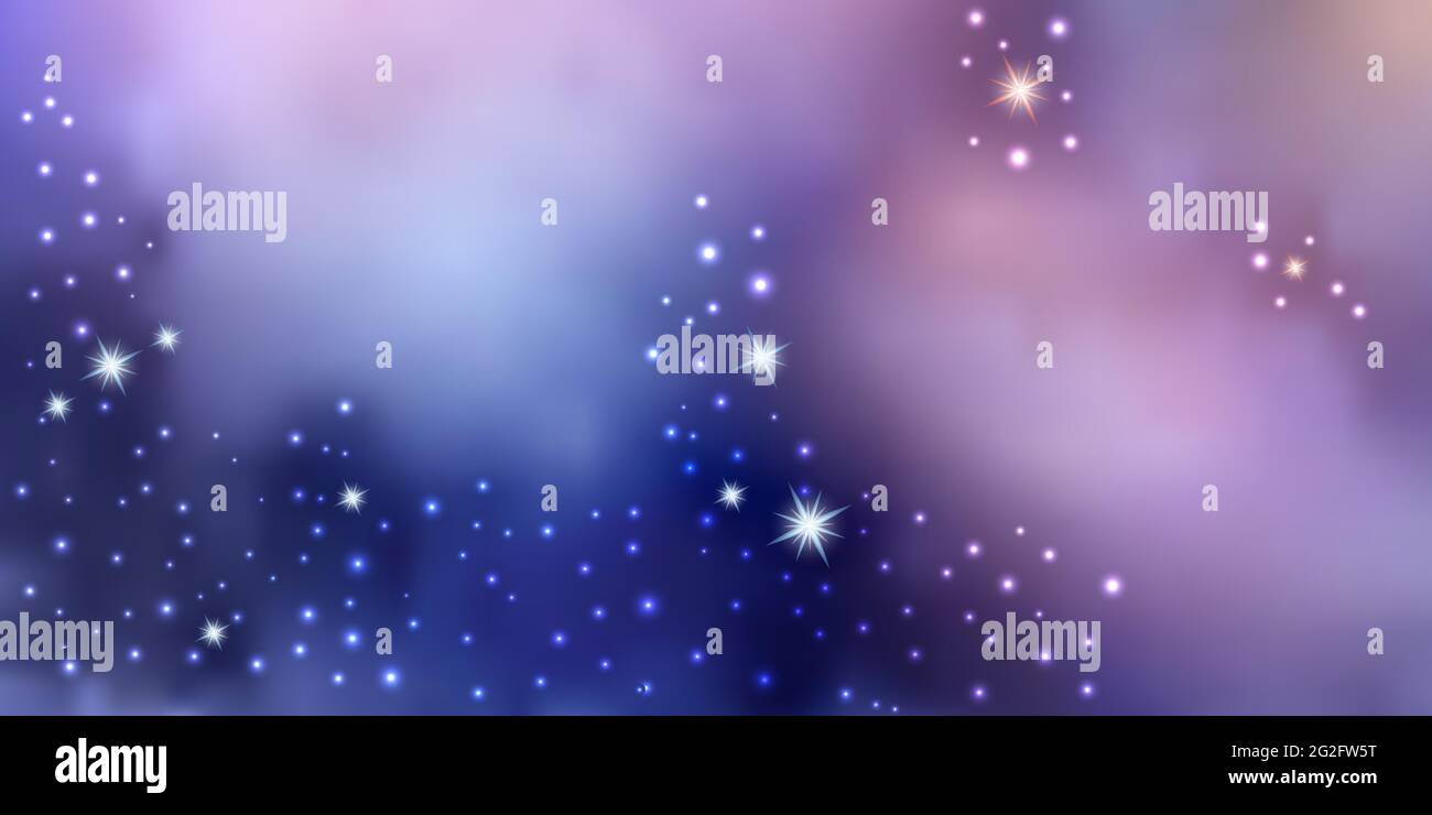 Fond d'espace Galaxy, ciel bleu nocturne avec poussière d'étoile brillante et nébuleuse. Univers cosmique. Illustration vectorielle Illustration de Vecteur