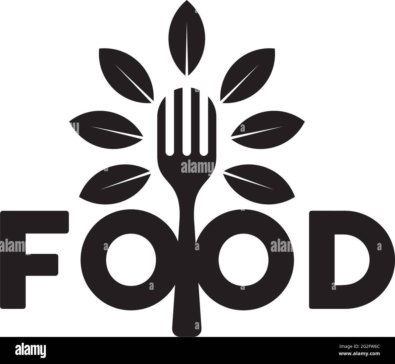 Modèle vectoriel de conception de logo de texte alimentaire Illustration de Vecteur