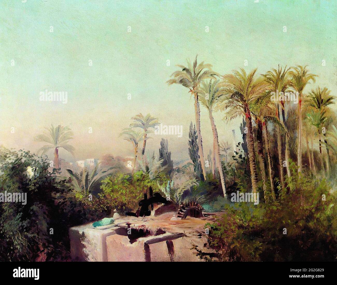 Constantin Egorovitch Makovski - irrigation Égypte C 1870 Banque D'Images