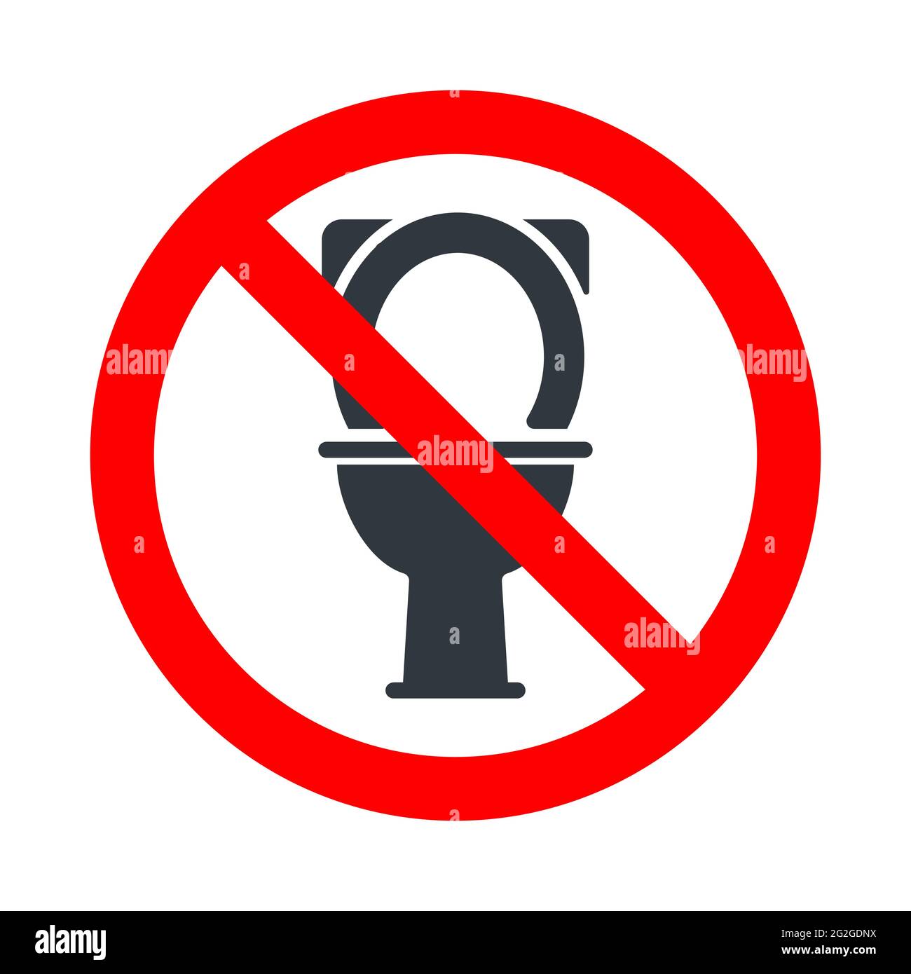 Toilettes non autorisées, signe rouge interdit avec icône urinoir sur fond  blanc Image Vectorielle Stock - Alamy