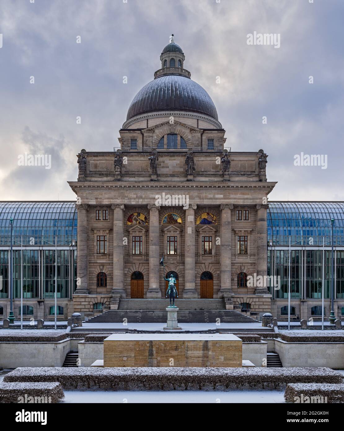 Matin d'hiver à la Hofgarten, Munich, Banque D'Images