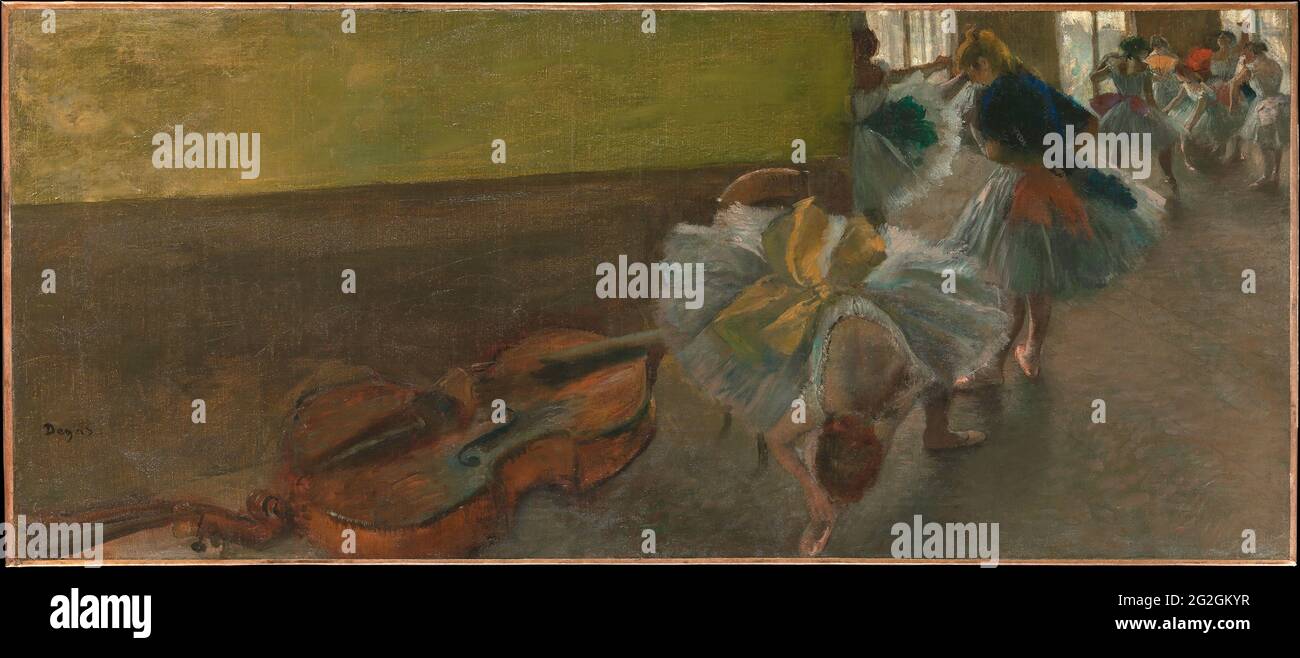 Edgar Degas - danseuses dans la salle de répétition avec une contrebasse Banque D'Images