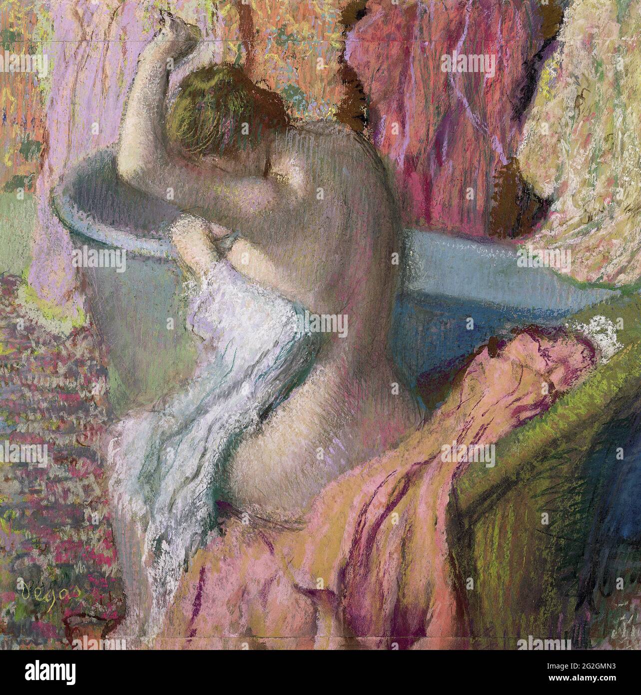 Edgar Degas - la Sortie du bain Banque D'Images