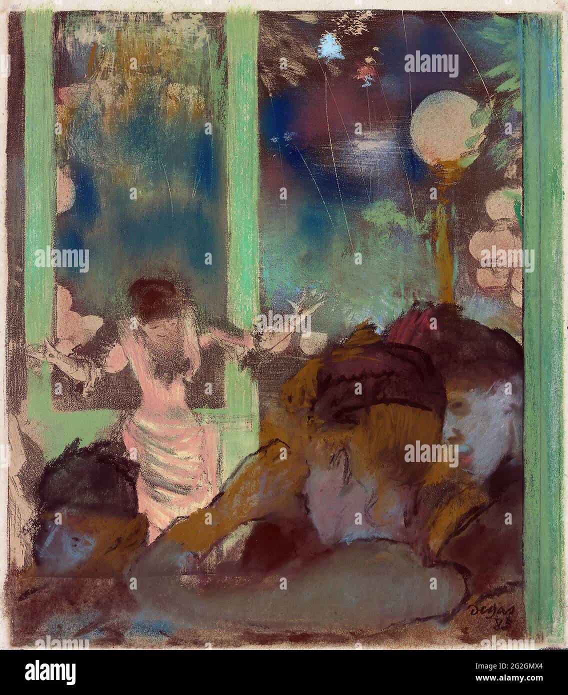 Edgar Degas - Mademoiselle Becat au café des Ambassadeurs Banque D'Images