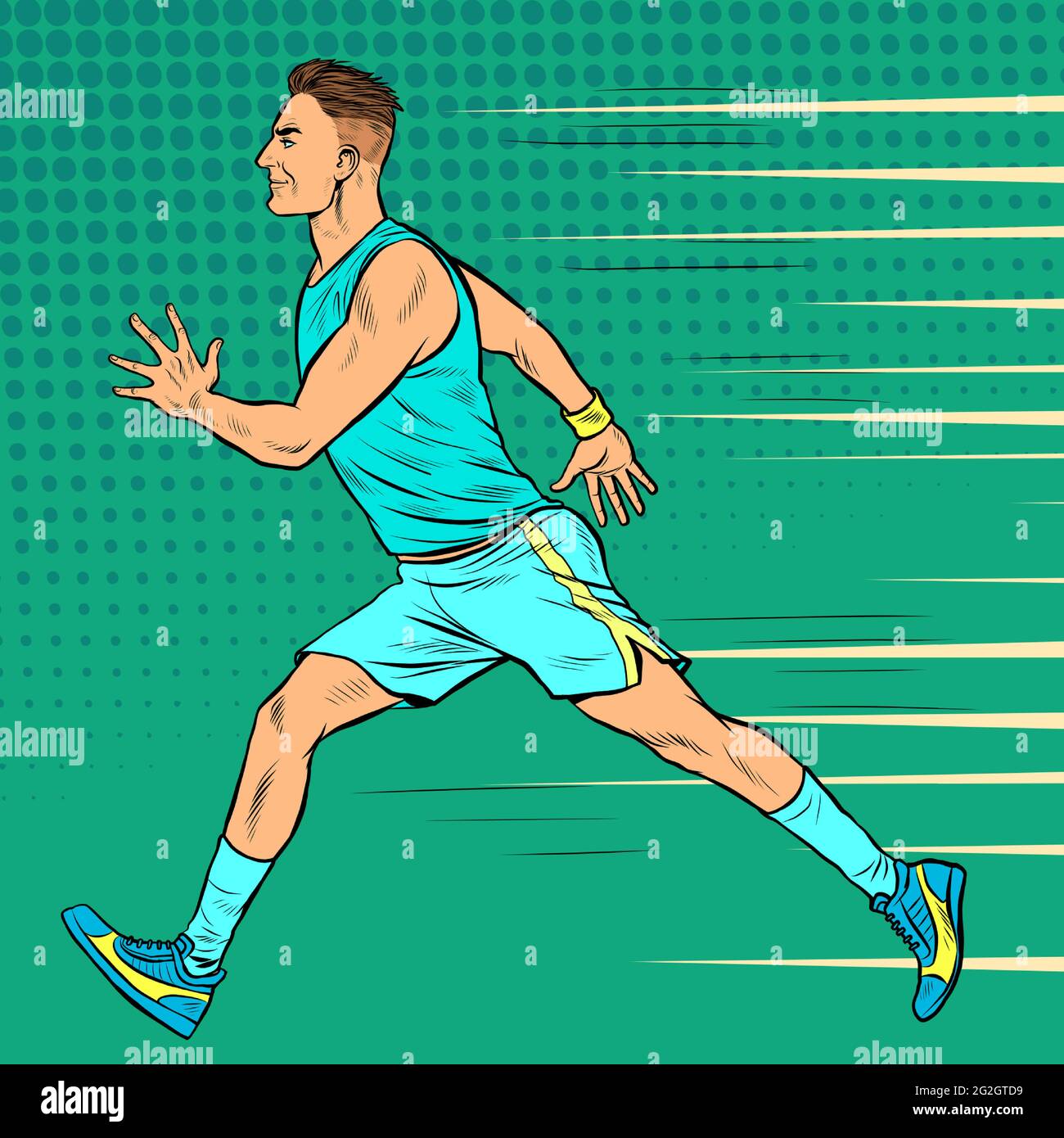 Athlète de coureur masculin. Sports et athlétisme. Course marathon Illustration de Vecteur