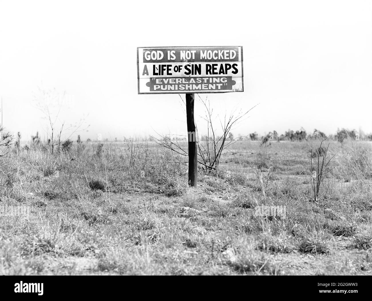 Signe religieux le long de l'autoroute, Géorgie, États-Unis, Marion Post Wolcott, U.S. Farm Security Administration, mai 1939 Banque D'Images