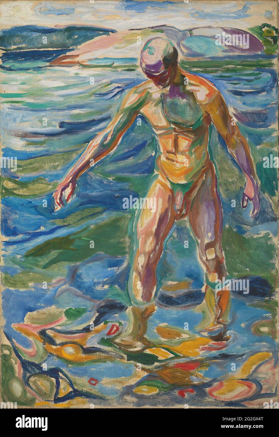Edvard Munch - Homme de bain Banque D'Images