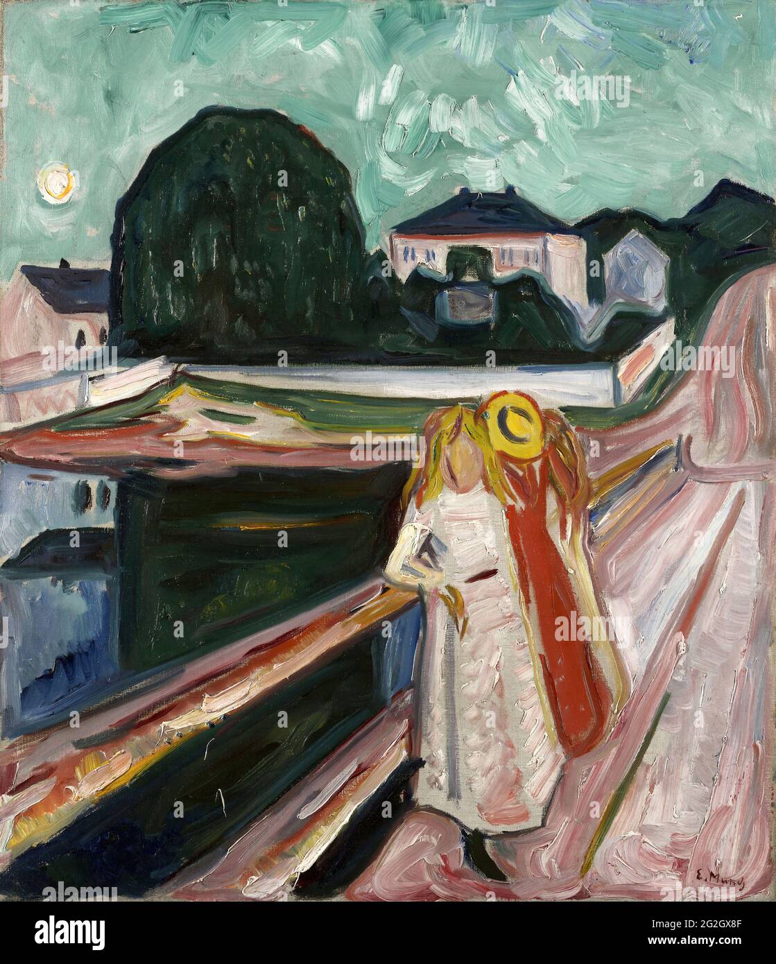 Edvard Munch - filles sur la jetée Banque D'Images