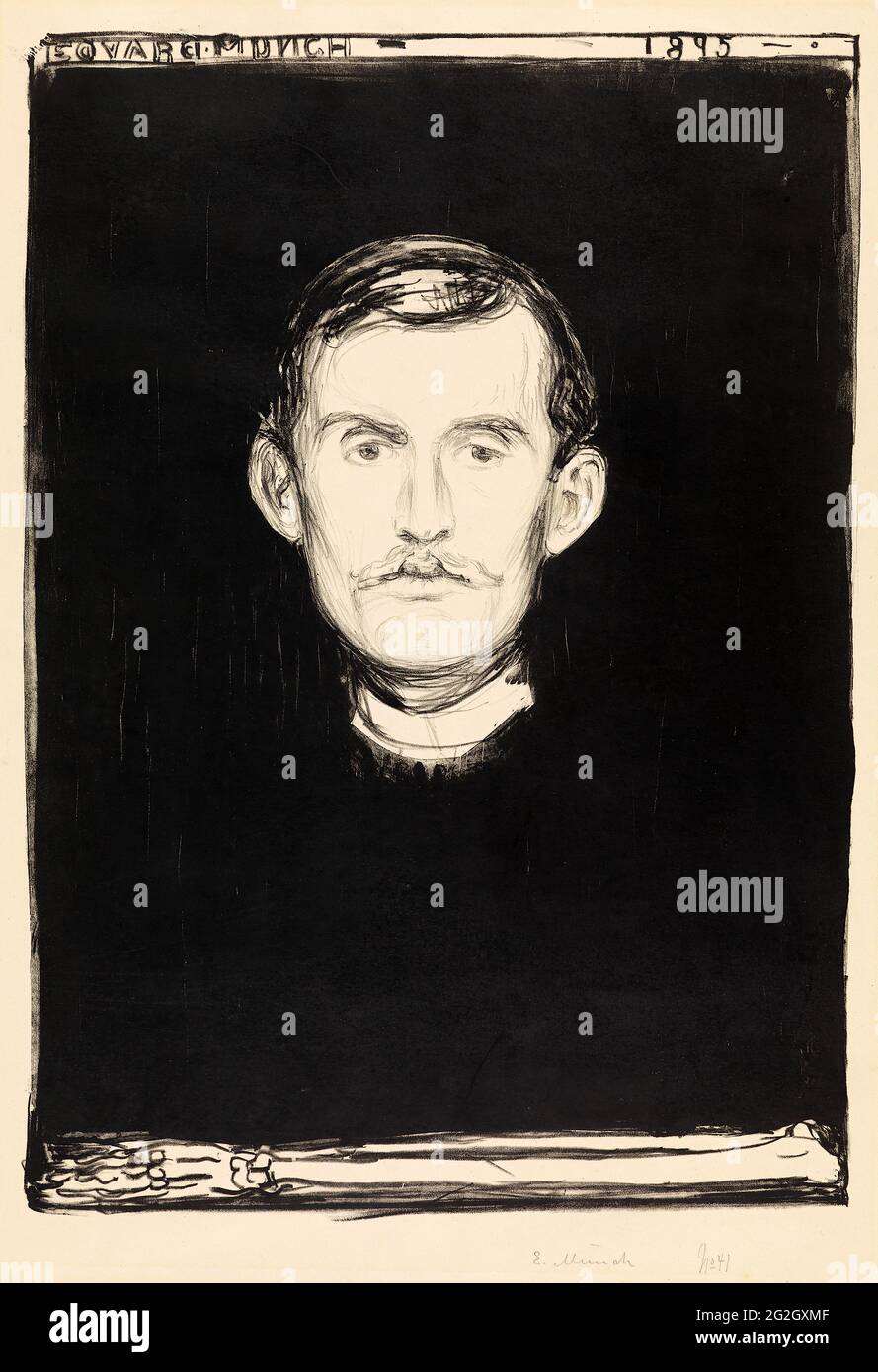 Edvard Munch - autoportrait 01 Banque D'Images