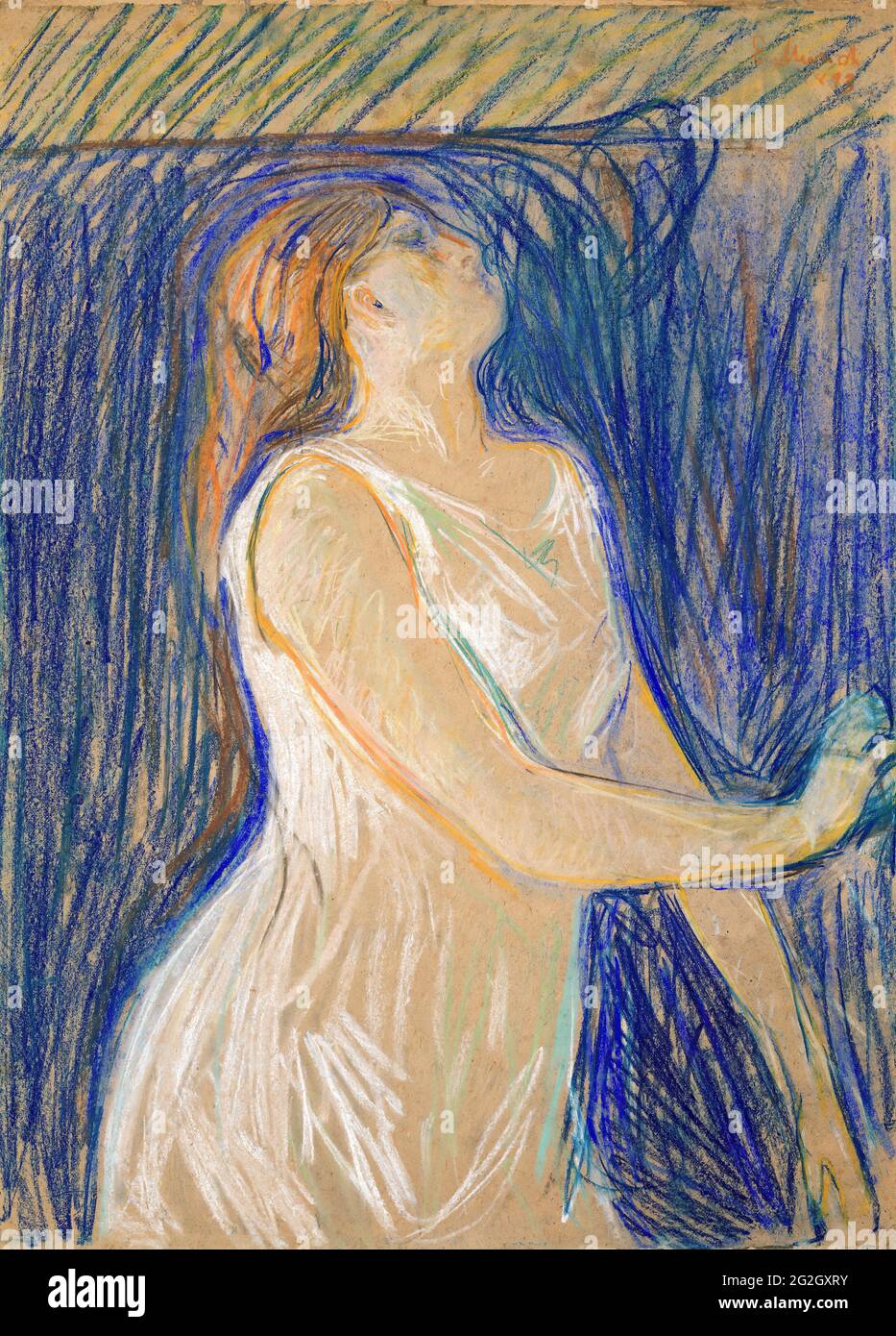Edvard Munch - esquisse du modèle posant Banque D'Images