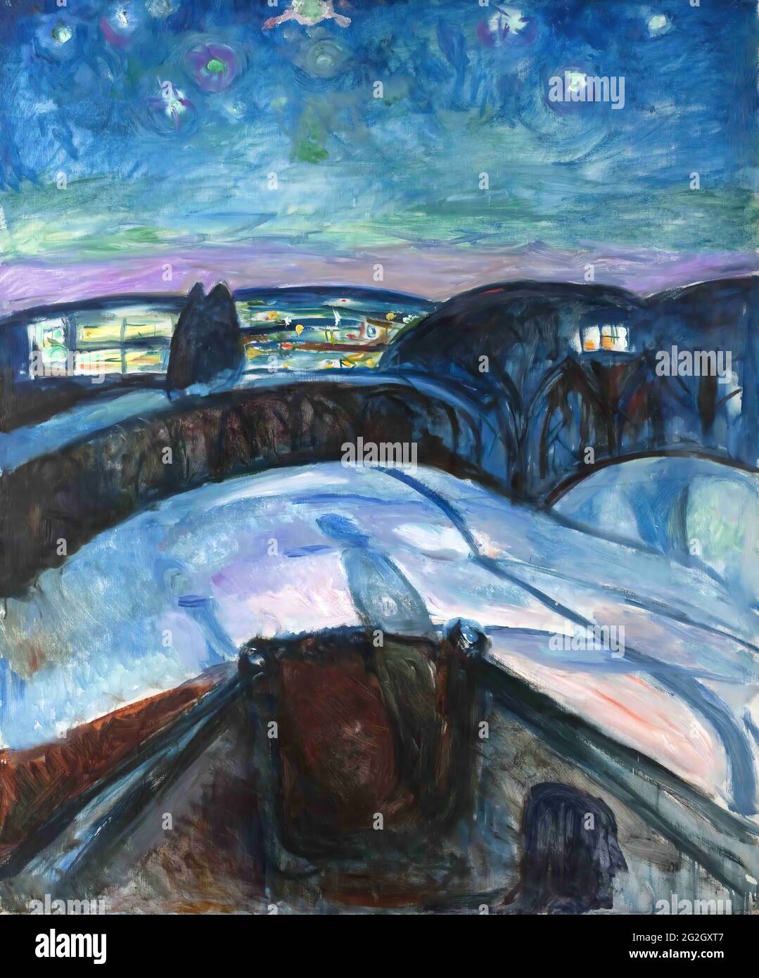 Edvard Munch - nuit étoilée 01 Banque D'Images