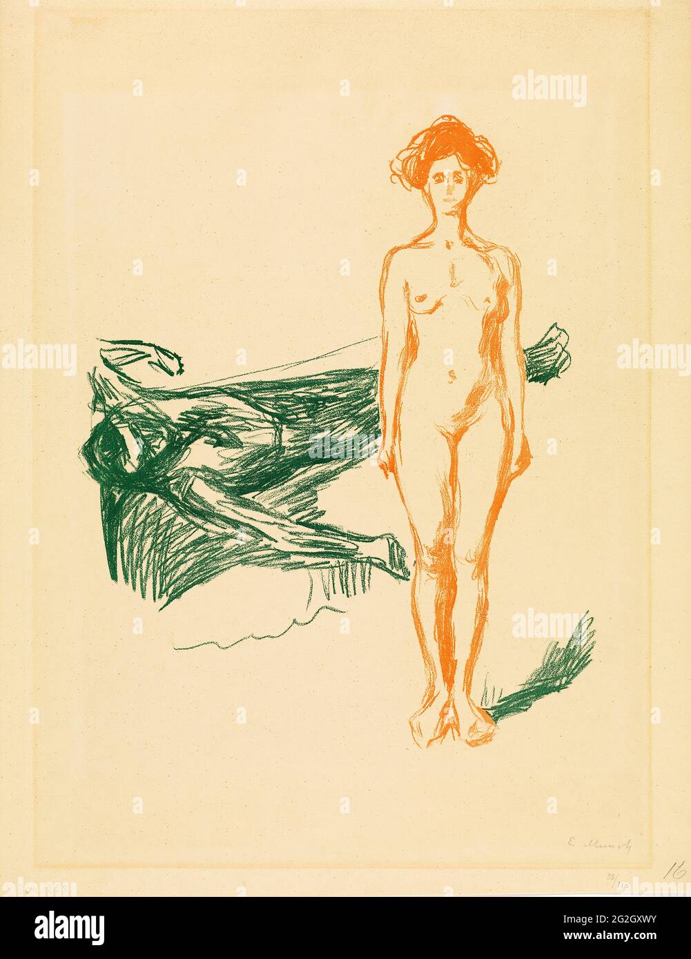 Edvard Munch - la mort de Marat Banque D'Images