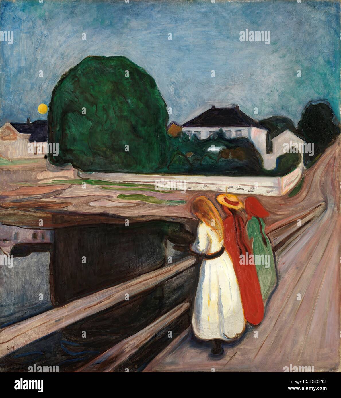 Edvard Munch - les filles sur le pont Banque D'Images