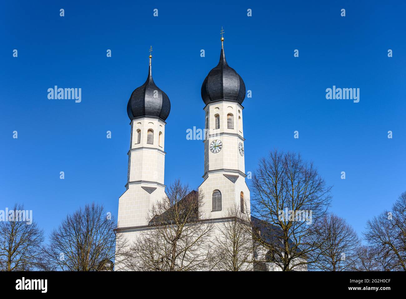 Allemagne, Bavière, haute-Bavière, quartier de Rosenheim, Markt Bruckmühl, quartier Weihenlinden, église de pèlerinage à la Sainte Trinité Banque D'Images