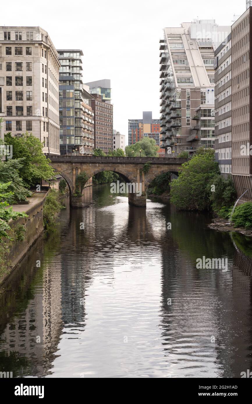 Rivière Irwell, Manchester, Angleterre Banque D'Images