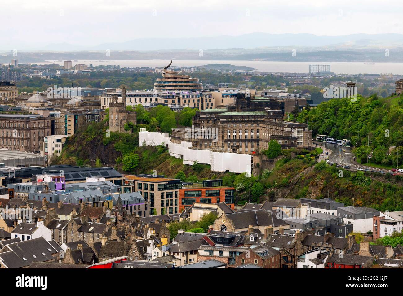St James Quarter Development, Édimbourg. Les grues ont été retirées avant les dernières étapes de la fin des travaux avant l'ouverture Banque D'Images
