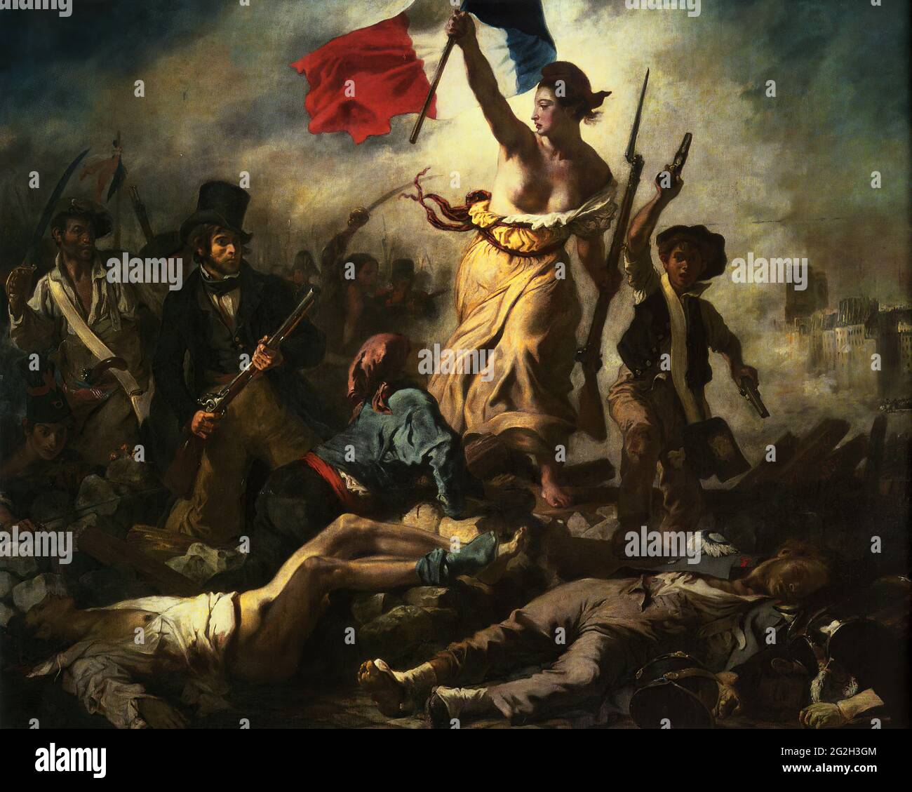 Eugène Delacroix - juillet 28 la liberté à la tête du peuple juillet 28 1830 Banque D'Images