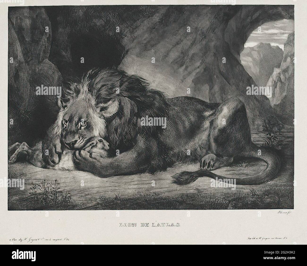 Eugène Delacroix - Atlas du Lion 1829 Banque D'Images