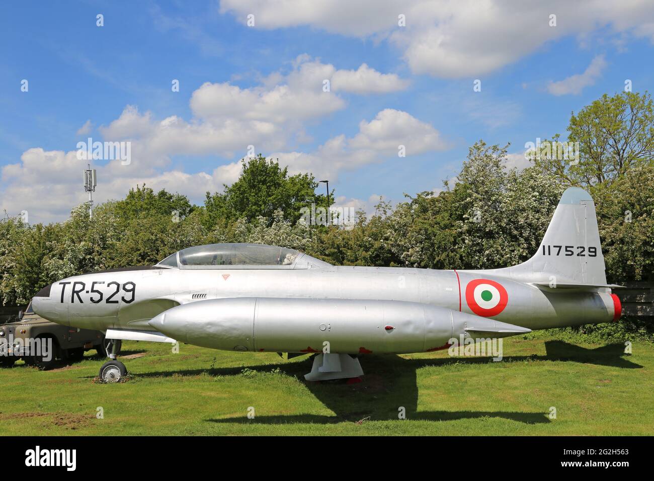 Lockheed T-33 Shooting Star (1950), Midland Air Museum, aéroport de Coventry, Baginton, Warwickshire, Angleterre, Grande-Bretagne, Royaume-Uni, Europe Banque D'Images