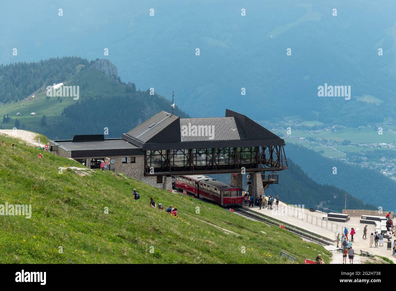 Station de montagne Schafbergbahn, Schafberg, État de Salzbourg, Autriche Banque D'Images