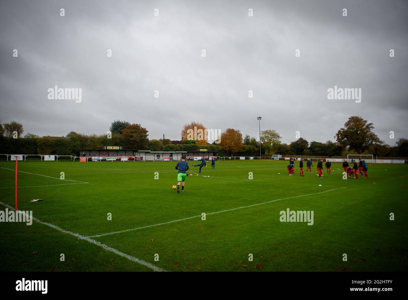 Highworth, Angleterre. 24 octobre 2020. Le pitching de la Southern football League Division One South Match entre Highworth Town et Winchester City. Banque D'Images