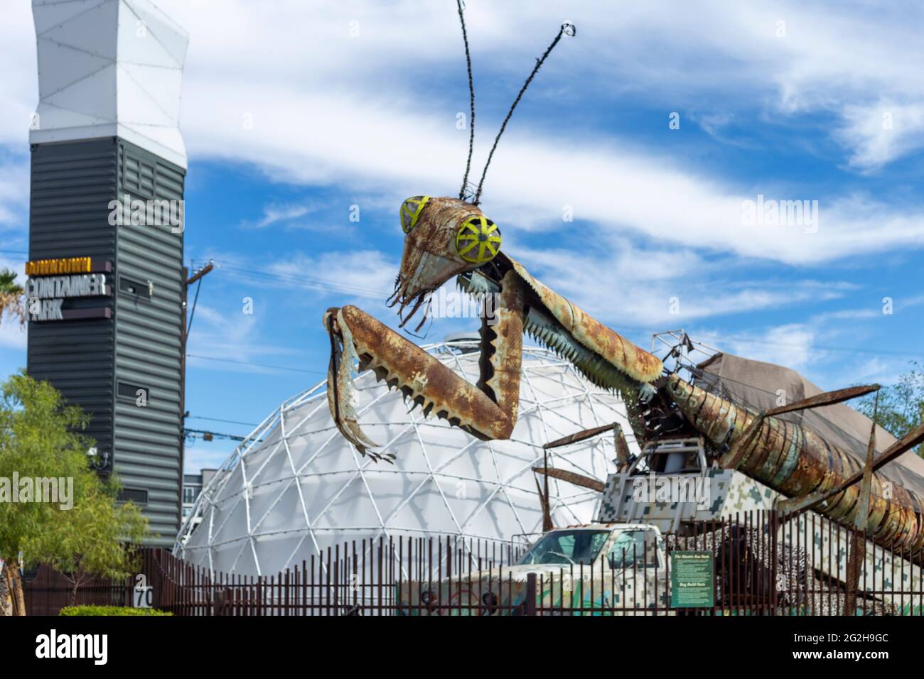 Œuvres d'art, Mantis Sculpture à Las Vegas, Nevada, Etats-Unis Banque D'Images