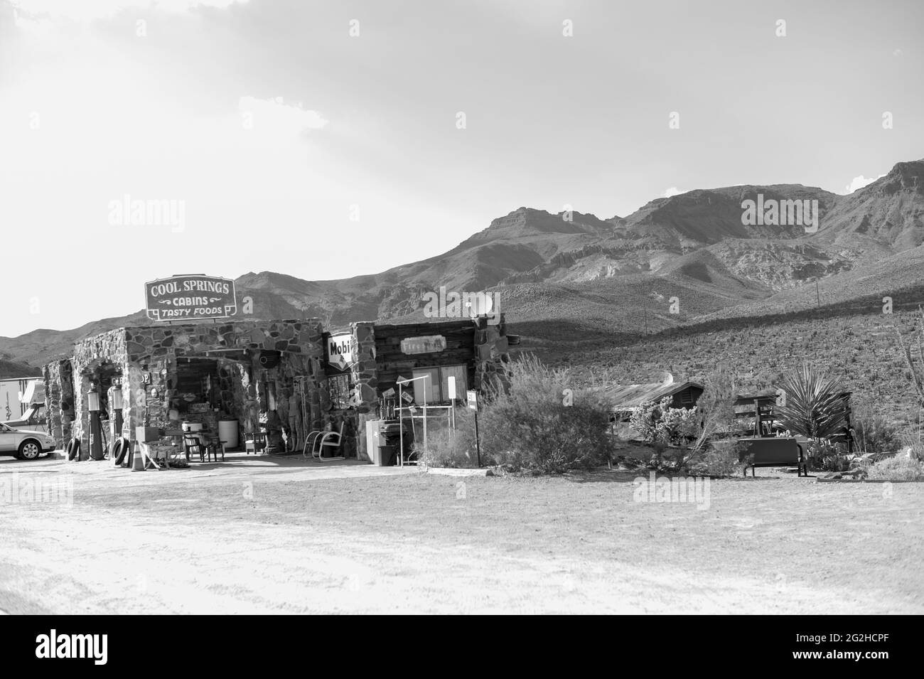 Route 66, autoroute historique qui relie Chicago, Illinois, sur plus de 2,400 kilomètres, à Los Angeles, Californie Banque D'Images