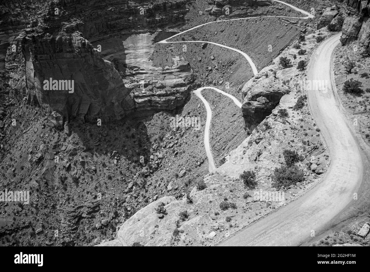 Vue sur Shafer Canyon dans le parc national de Canyonlands, Utah, États-Unis Banque D'Images