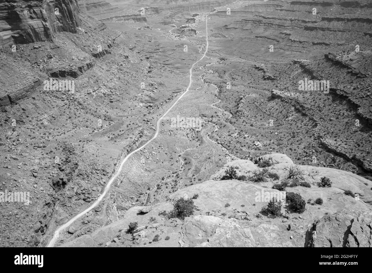 Vue sur Shafer Canyon dans le parc national de Canyonlands, Utah, États-Unis Banque D'Images