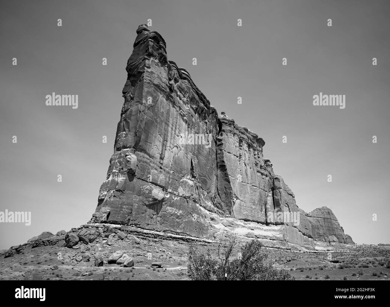 The Organ est une impressionnante nageoire en grès située à côté de Park Avenue Trail et de Courthouse Towers au parc national d'Arches, Utah, États-Unis Banque D'Images