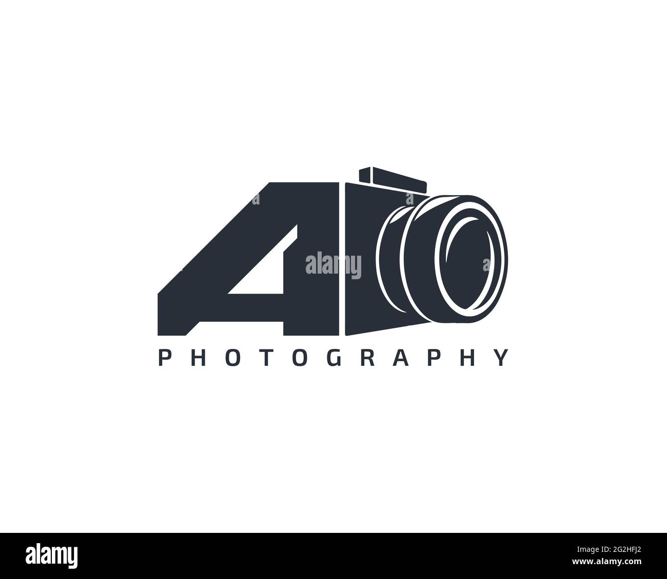 Modèle du logo de l'appareil photo. Icône du logo de l'appareil photo sur fond blanc. Appareil photo tendance avec logo. Illustration de Vecteur