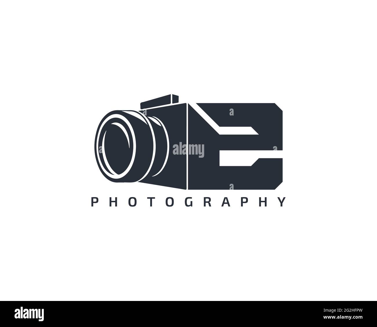 Modèle du logo de l'appareil photo. Icône du logo de l'appareil photo sur fond blanc. Appareil photo tendance avec logo. Illustration de Vecteur