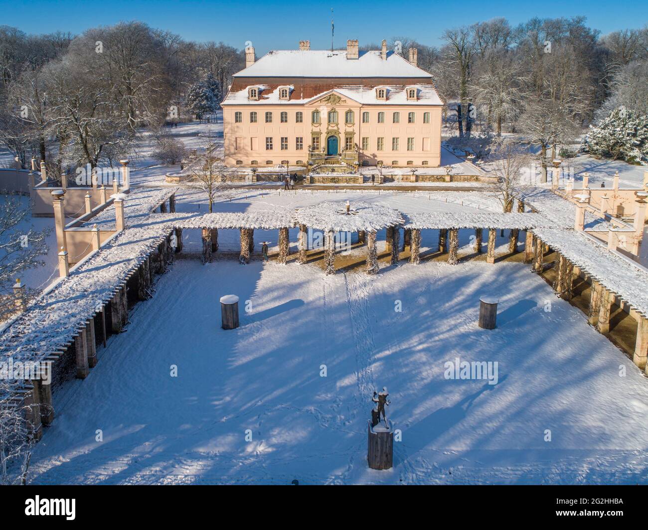 Château de Branitz en hiver Banque D'Images