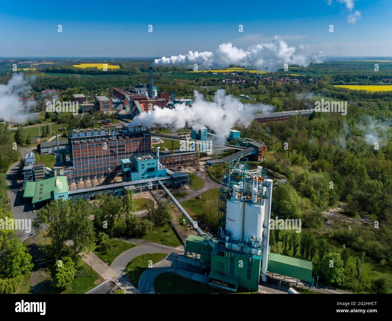 Raffinement du lignite d'Allemagne centrale à Deuben Banque D'Images