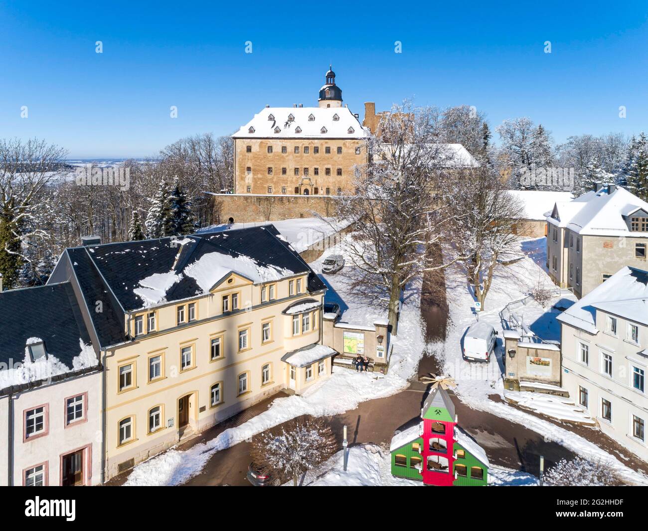 Les ruines et le château de Frauenstein Banque D'Images