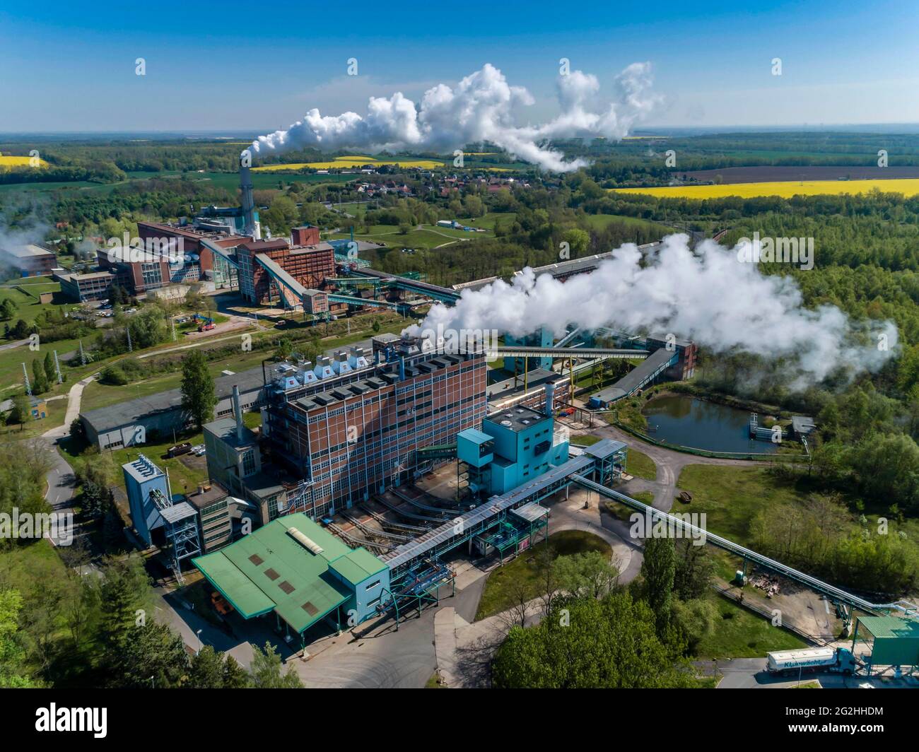 Raffinement du lignite d'Allemagne centrale à Deuben Banque D'Images