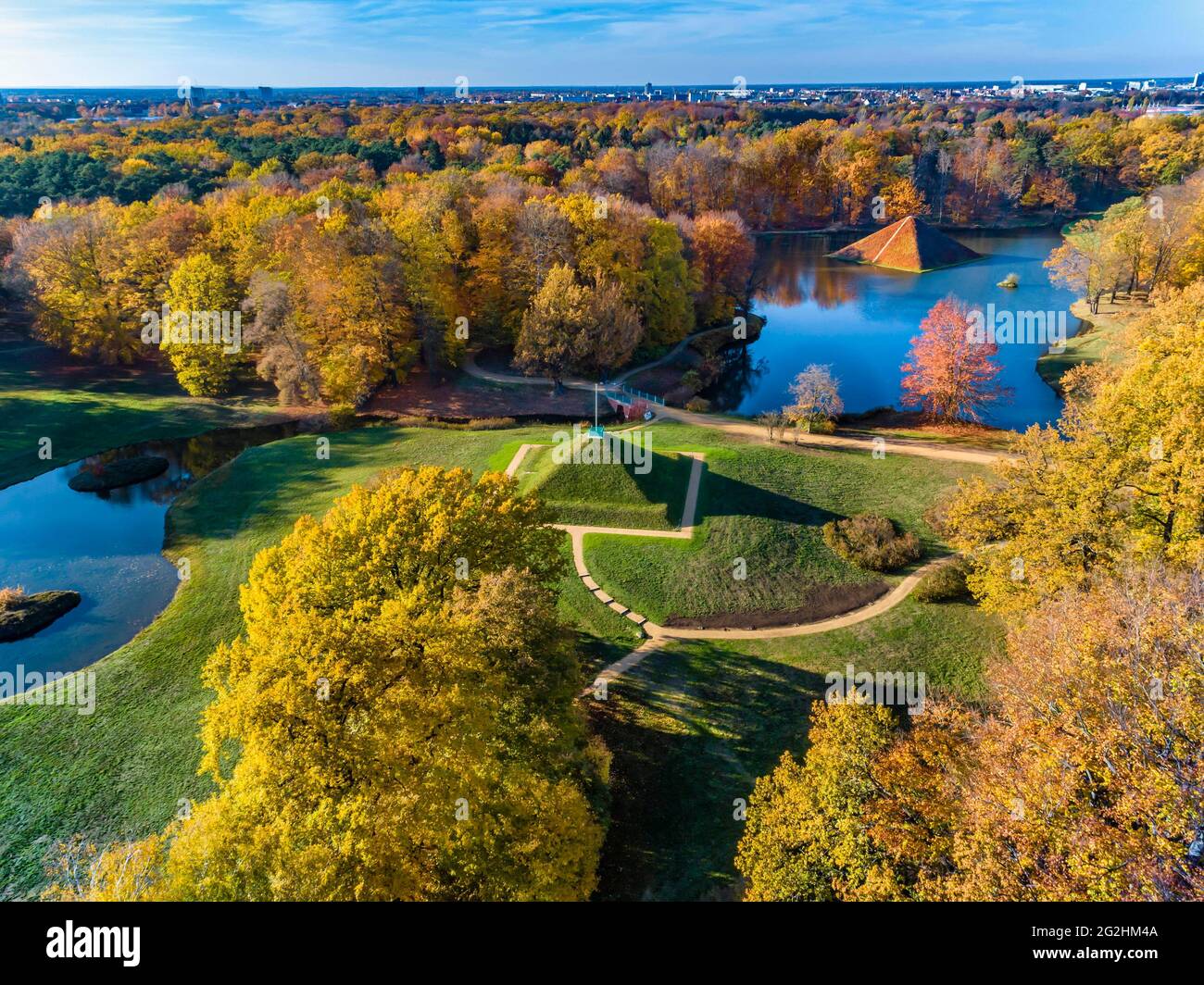 Branitz Park en automne Banque D'Images