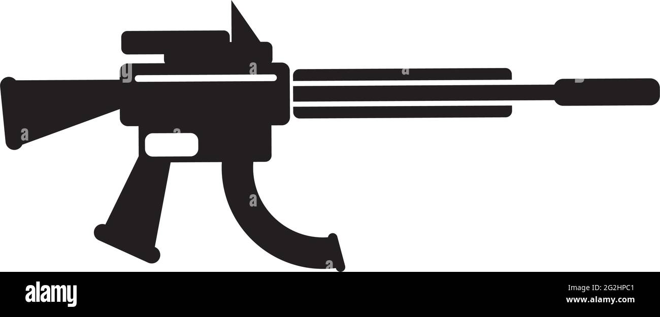 Modèle vectoriel de conception de logo de mitrailleuse Illustration de Vecteur