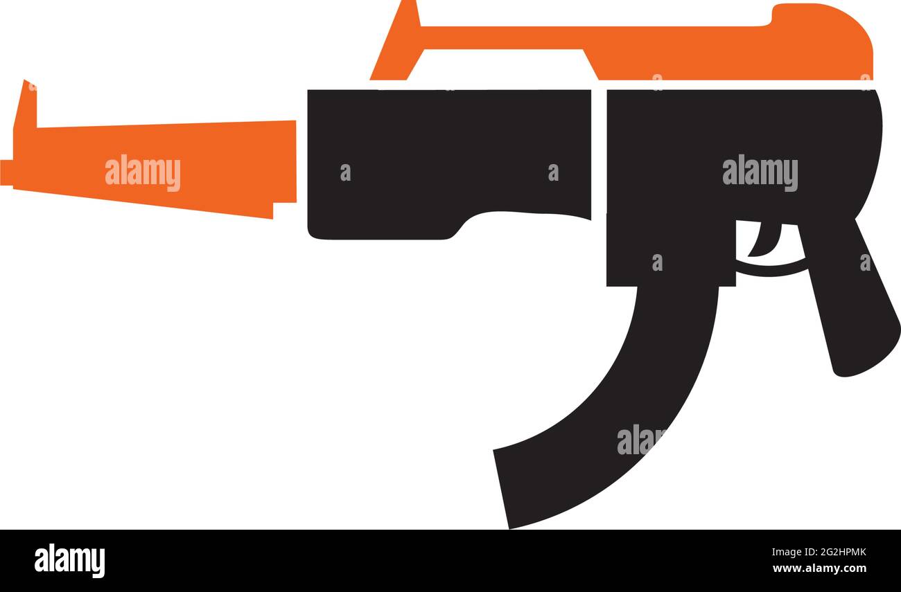 Modèle vectoriel de conception de logo de mitrailleuse Illustration de Vecteur
