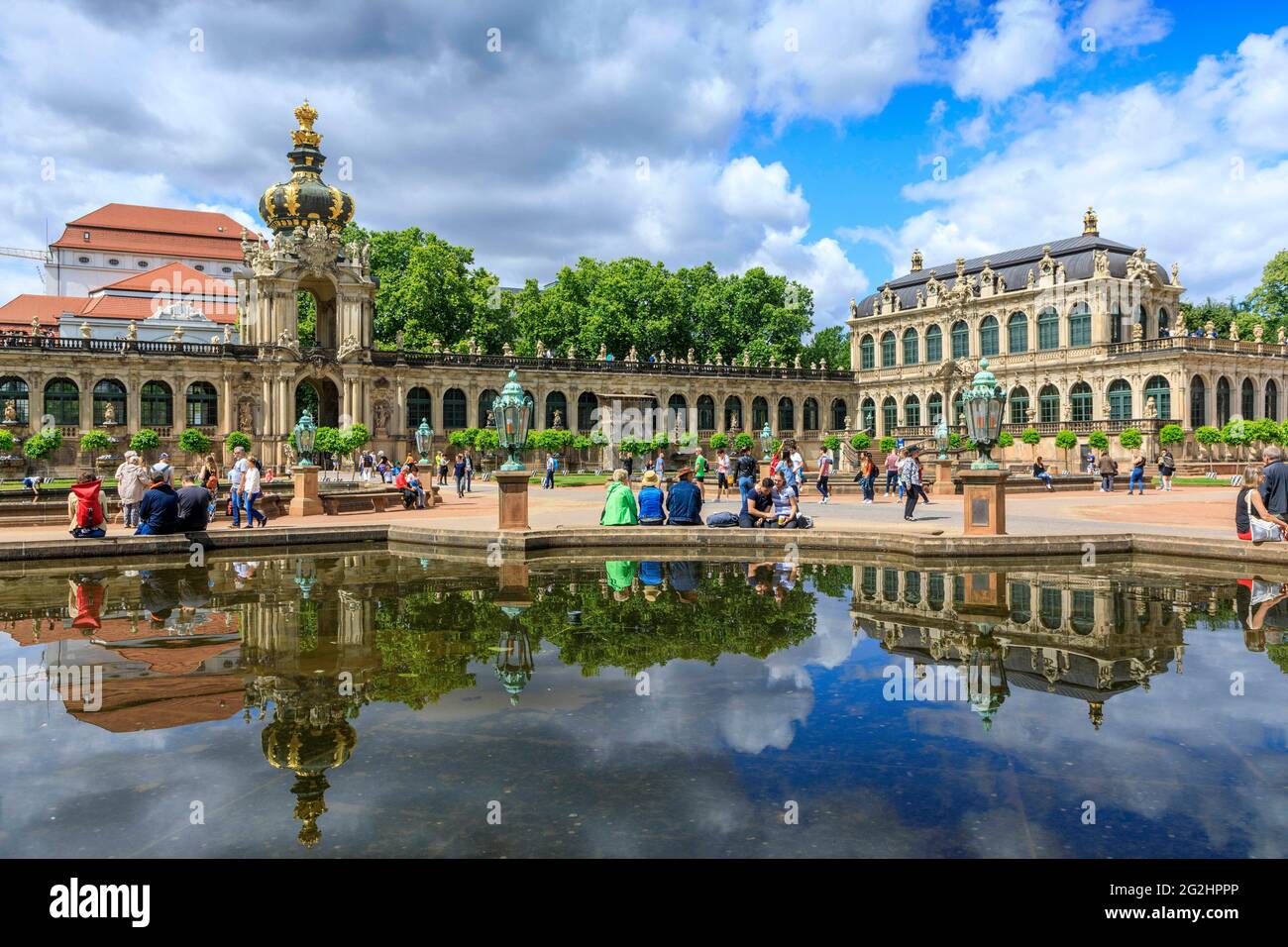 Zwinger de Dresde avec porte de la couronne Banque D'Images