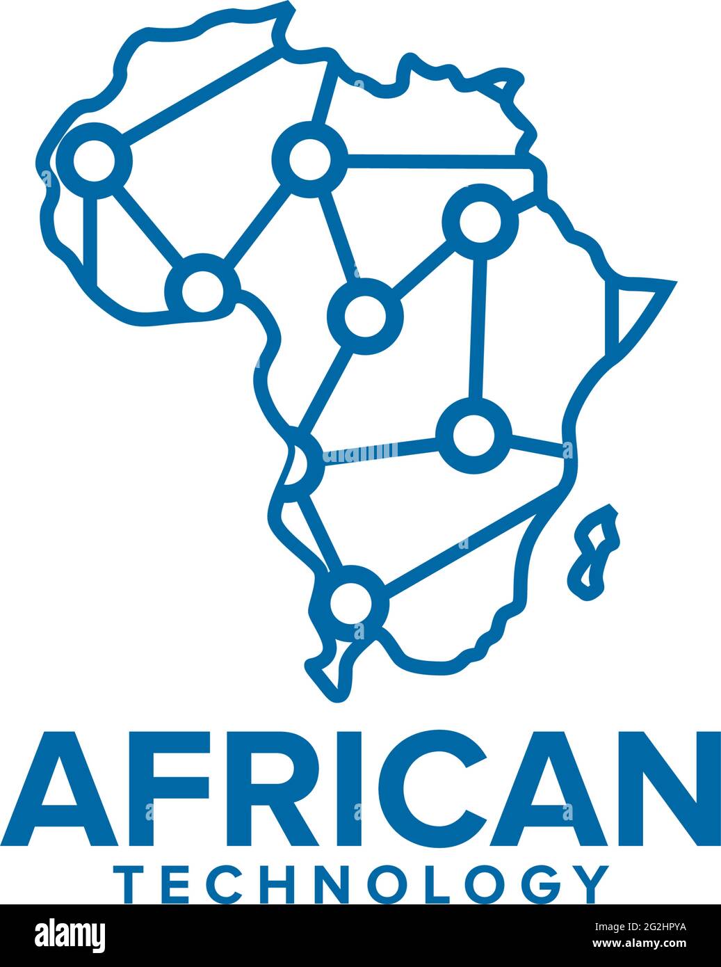 Modèle de vecteur de conception de logo de technologie africaine Illustration de Vecteur