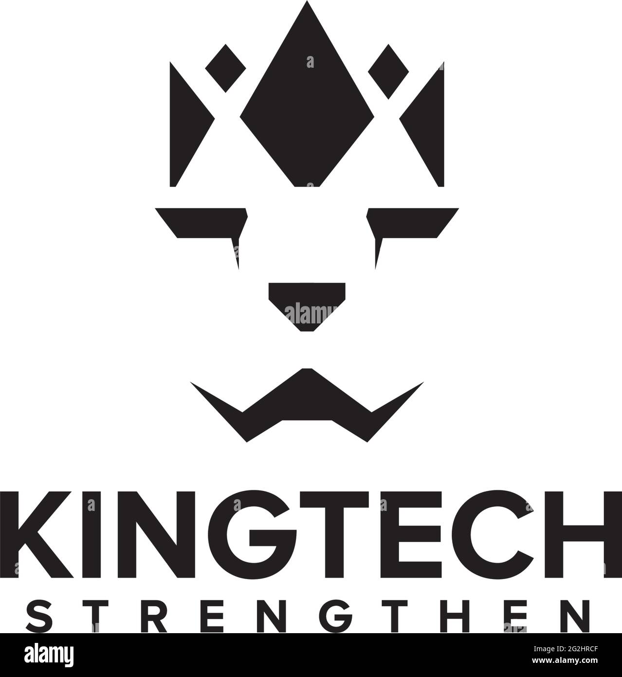 Modèle vectoriel de logo de la technologie Lion King Illustration de Vecteur