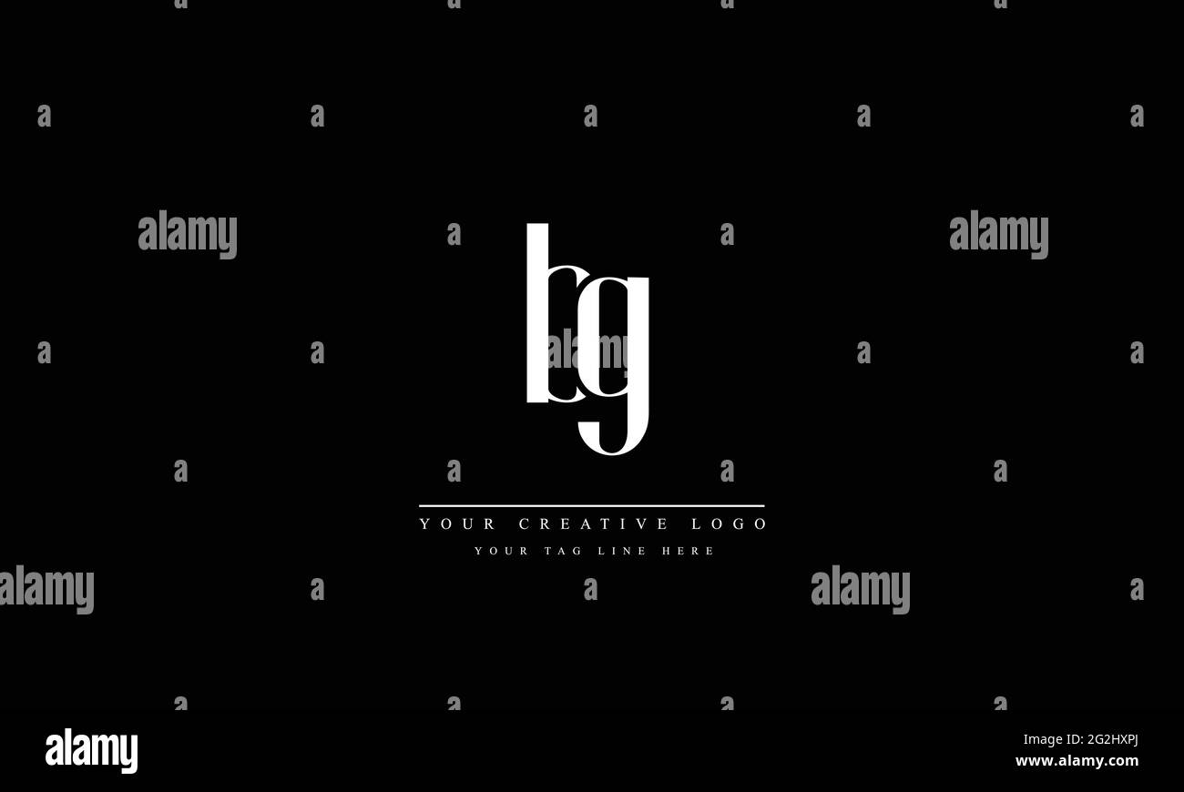 Lettre logo Design avec la typographie moderne et créative bg gb Illustration de Vecteur
