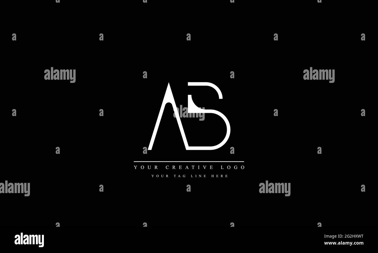 Lettre logo Design avec la typographie moderne et créative à la mode AB BA Illustration de Vecteur