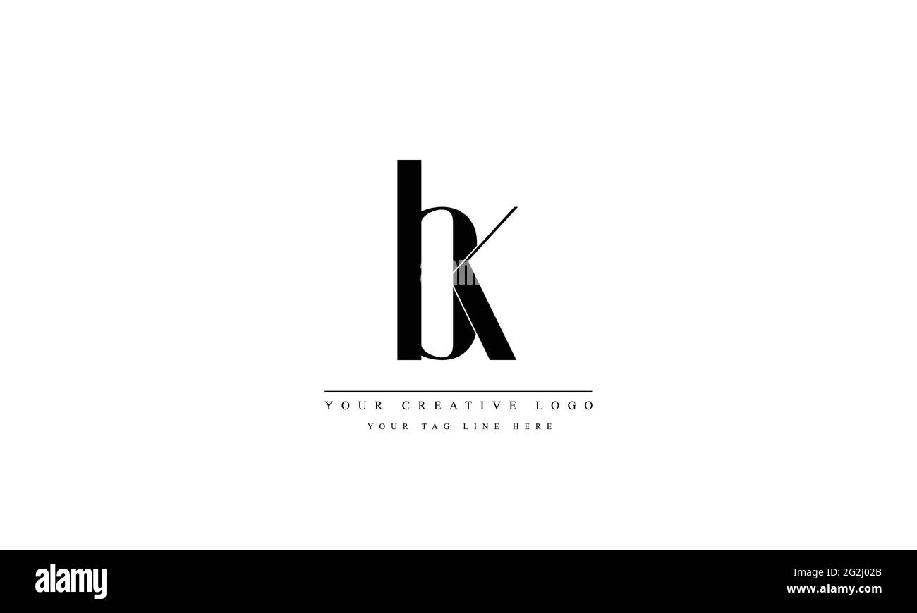 Lettre logo Design avec la typographie moderne et créative BK kb Illustration de Vecteur