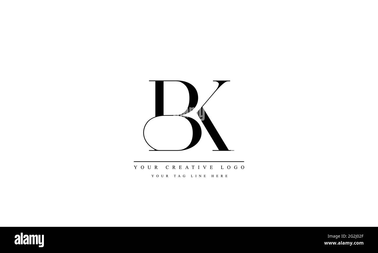 Lettre logo Design avec la typographie moderne et créative BK KB Illustration de Vecteur
